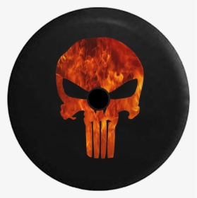 Punisher Skull With Flames, HD Png Download, Transparent PNG