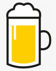 Beer, Comic, Drink, Cozy, Alcohol, Head, Yellow, White, HD Png Download, Transparent PNG