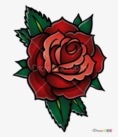 Great How To Draw Rose, Tattoo Old School Inspiration - Old School Rose Tattoo Drawing, HD Png Download, Transparent PNG