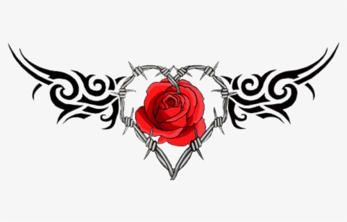 Rose Tattoo Clipart Picsart Png - Rose With Barbed Wire Tattoo, Transparent  Png , Transparent Png Image - PNGitem