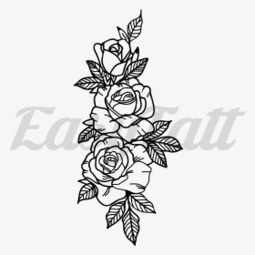 3 Roses Fake Tattoo, 3 Roses Temporary Tattoo - 3 Rose Tattoo Drawing, HD Png Download, Transparent PNG