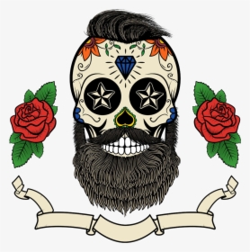 Tattoo Skull Picture Calavera Dead Design Of - Mexican Skull With Beard, HD Png Download, Transparent PNG