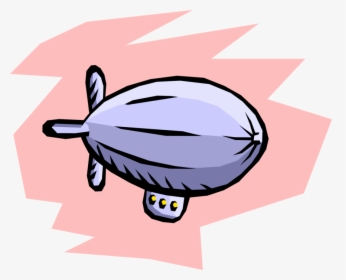 Vector Illustration Of Dirigible Or Blimp Airship Lighter - Cartoon, HD Png Download, Transparent PNG