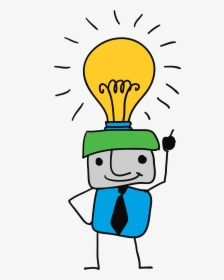 A Drawing Of A Person With A Lit Light Bulb On Their - Lightbulb Person Drawing, HD Png Download, Transparent PNG