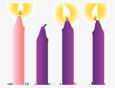 Two Advent Candles Lit , Png Download - Advent Wreath Transparent Background, Png Download, Transparent PNG