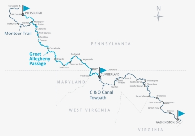 Greater Allegheny Passage Trail Map, HD Png Download, Transparent PNG