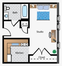 Studio 1 Bathroom Apartment For Rent At The Archer - Floor Plan, HD Png Download, Transparent PNG