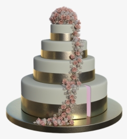 Cake, Wedding, Roses, Flowers, Slice, Dessert, Sweet - Bolo Casamento Png, Transparent Png, Transparent PNG