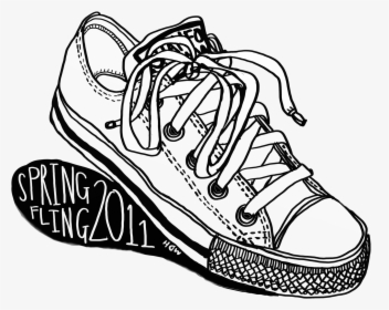 - Converse T Shirt Art Clipart , Png Download - Converse Shoe Drawing, Transparent Png, Transparent PNG