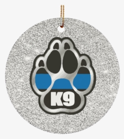 K9 Christmas Ornament   Class - Thin Blue Line K9 Paw, HD Png Download, Transparent PNG