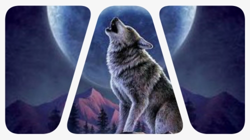 Wolf Howling At Moon 3d Art , Png Download, Transparent Png, Transparent PNG