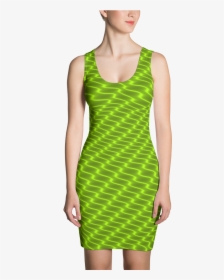 Neon Wavy Lines Yellow Dress - Tight Summer Dress Dots, HD Png Download, Transparent PNG
