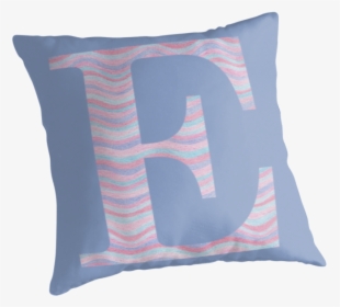 Initial E Rose Quartz And Serenity Pink Blue Wavy Lines - Cushion, HD Png Download, Transparent PNG
