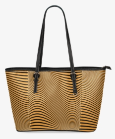 Orange And Black Wavy Lines Leather Tote Bag/small - Alcohol Ink On Leather, HD Png Download, Transparent PNG