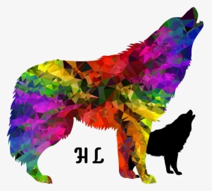 Gradient Rainbow Howling Wolf Throw Blanket - Wolf Howling Rainbow, HD Png Download, Transparent PNG