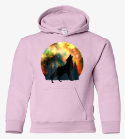 Psychedelic Wolf Howling Shirt Galaxy Nebula Full Moon - Supreme Louis Vuitton Hoodie, HD Png Download, Transparent PNG