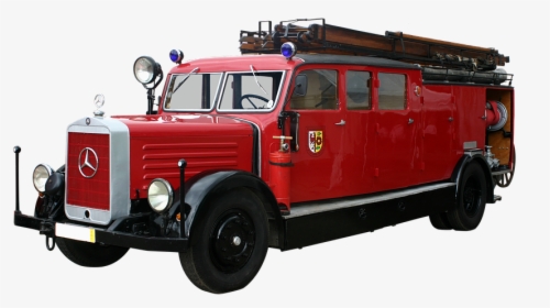 Fire Truck, Volunteer Firefighter, Oldtimer - Brandbil Png, Transparent Png, Transparent PNG