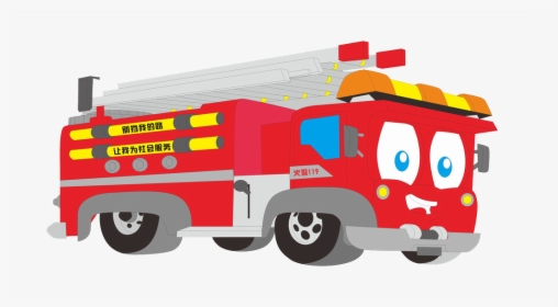 Clip Art Fire Truck Cartoon - Mobil Pemadam Kebakaran Kartun, HD Png Download, Transparent PNG