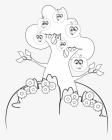 Anthropomorphic Apple Tree Line Art Clip Arts - Coloring Book, HD Png Download, Transparent PNG