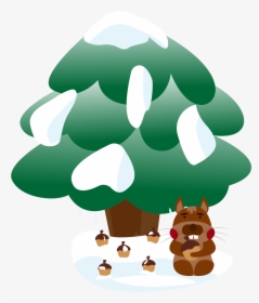 Snow Pine Winter Cone Png And Vector Image - Cartoon, Transparent Png, Transparent PNG