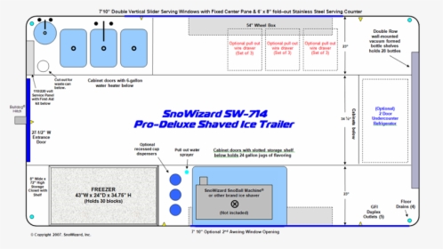 Snow Cone Trailer Floor Plan, HD Png Download, Transparent PNG