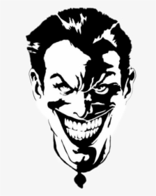 #joker #batman #batmanarkhamknight #jokerface - Joker Black And White, HD Png Download, Transparent PNG