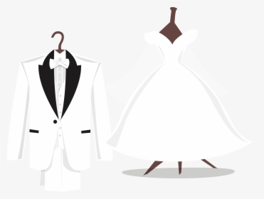 Tuxedo Wedding Dress Suit - Wedding Suit And Dress Png, Transparent Png, Transparent PNG