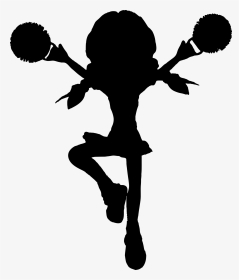 Poms Free Download On - Cheerleader Silhouette Png Transparent, Png Download, Transparent PNG