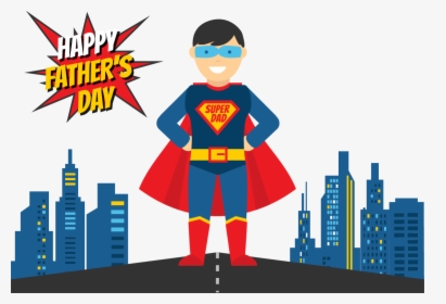 Father Superhero Illustration - Happy Fathers Day Superhero, HD Png Download, Transparent PNG
