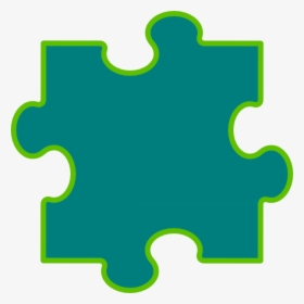 Blue Green Puzzle Piece Clip Art - Single Colored Puzzle Piece, HD Png Download, Transparent PNG