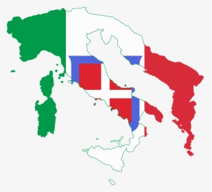 Flag Map Of Greater Italy - Kingdom Of Italy Flag Map, HD Png Download, Transparent PNG