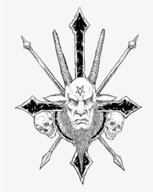 Black And White Drawing Baphomet, HD Png Download, Transparent PNG