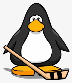 Hockey Stick From A Player Card - Penguin With Santa Hat, HD Png Download, Transparent PNG