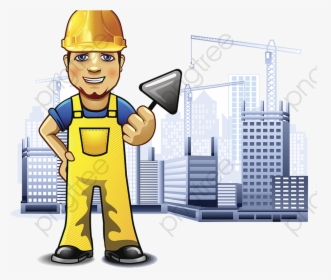 Transparent Engineering Clipart - Transparent Construction Worker Cartoon, HD Png Download, Transparent PNG
