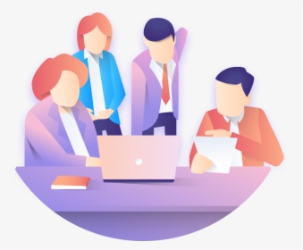 An Illustration Of Businesspeople Around A Laptop - Envato, HD Png Download, Transparent PNG