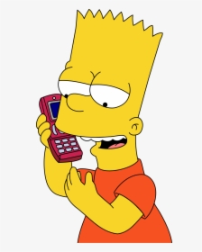 Bart Simpson Png - Bart Simpson On Phone, Transparent Png, Transparent PNG