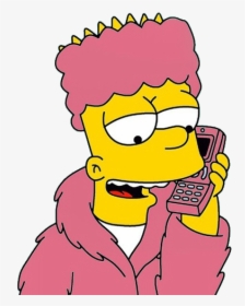 Wallpaper, Bart, And Simpsons Image - Bart Simpson On The Phone, HD Png Download, Transparent PNG