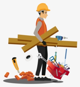 Construction Tools Png Clipart , Png Download - Clip Art Construction Worker, Transparent Png, Transparent PNG