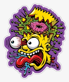 Car & Motorbike Stickers - Bart Simpson Cool Drawing, HD Png Download, Transparent PNG