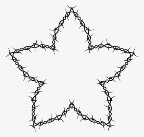 Barbed Wire Star Clip Arts - Sakura Vector Black And White, HD Png Download, Transparent PNG