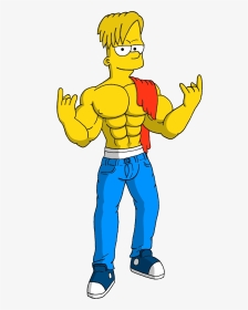 Muscle Teen Bart Simpson By Paradogta Muscle Teen Bart - Bart Simpson Muscle, HD Png Download, Transparent PNG