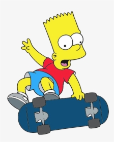 Bart Simpson With Skattor - Bart Simpson Skateboard Tattoo, HD Png Download, Transparent PNG