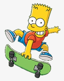 Transparent Skateboard Clipart - Bart Simpson Riding Skateboard, HD Png Download, Transparent PNG