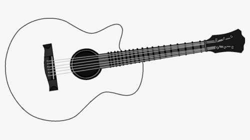 Transparent Acoustic Guitar Png - Outline Pictures Of Guitar, Png Download, Transparent PNG