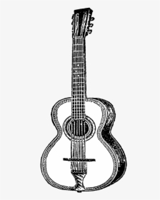 Transparent Guitar Clip Art - Black And White Guitar With Transparent Background, HD Png Download, Transparent PNG