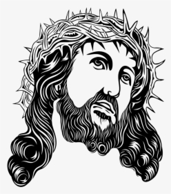Clip Art Holy Face Clip Art - Jesus With Crown Of Thorns Png, Transparent Png, Transparent PNG