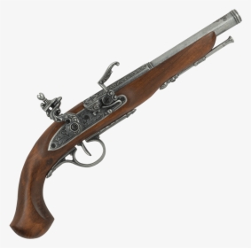 Left-handed Grey English Flintlock Pistol - 19 Century Dueling Pistol, HD Png Download, Transparent PNG