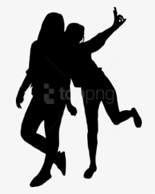 Free Png Girl Group Hoto Posing Silhouette Png Images - 2 Girls Silhouette Png, Transparent Png, Transparent PNG