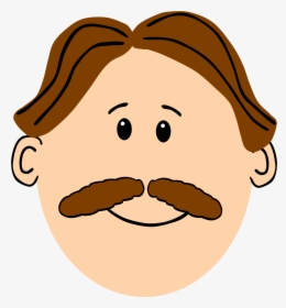 Man With Brown Hair And Mustache Clip Arts - Man With Moustache Clip Art, HD Png Download, Transparent PNG