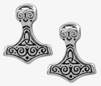 Thor Hammer Earrings - Silver Thor Hammer Earrings, HD Png Download, Transparent PNG